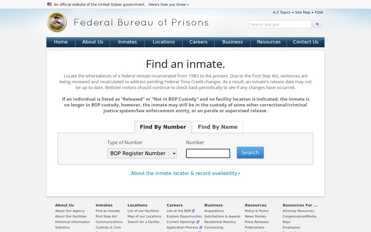 Federal inmate locator distinguished from Glasscock County arrest records