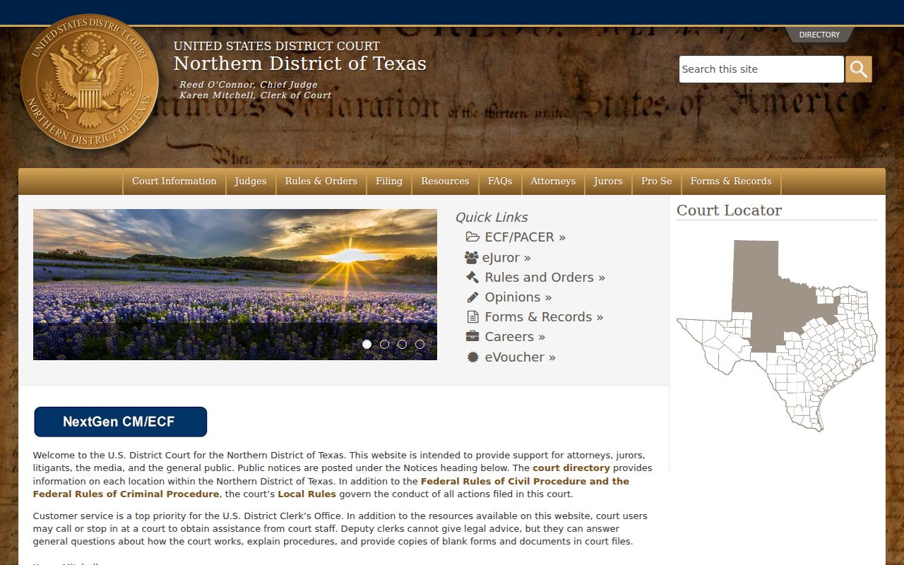 Northern District of Texas court serving Glasscock County criminal cases